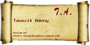 Tauszik Adony névjegykártya